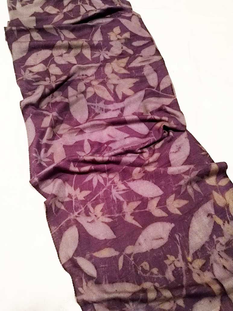 Stola lana merino ecoprint -L91-01