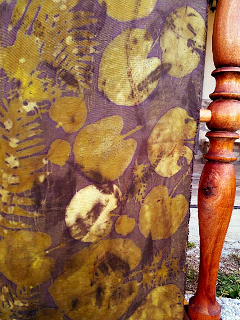 Stola pura seta - Ecoprint sottobosco 02