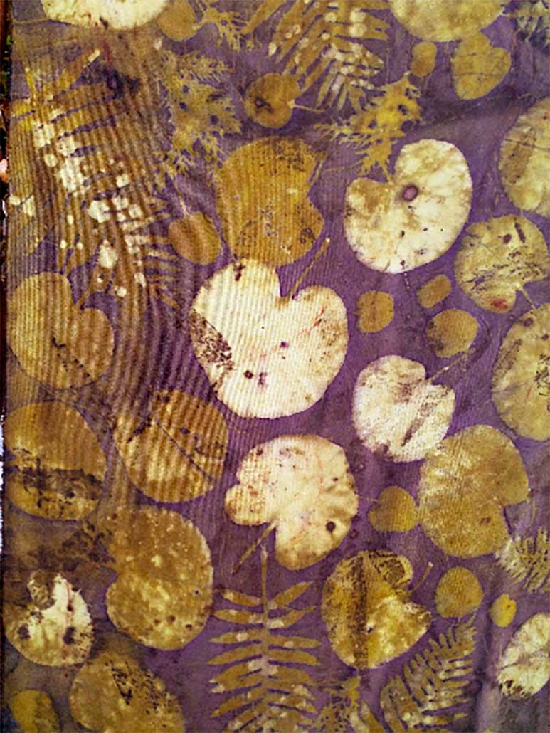 Stola pura seta - Ecoprint sottobosco 04