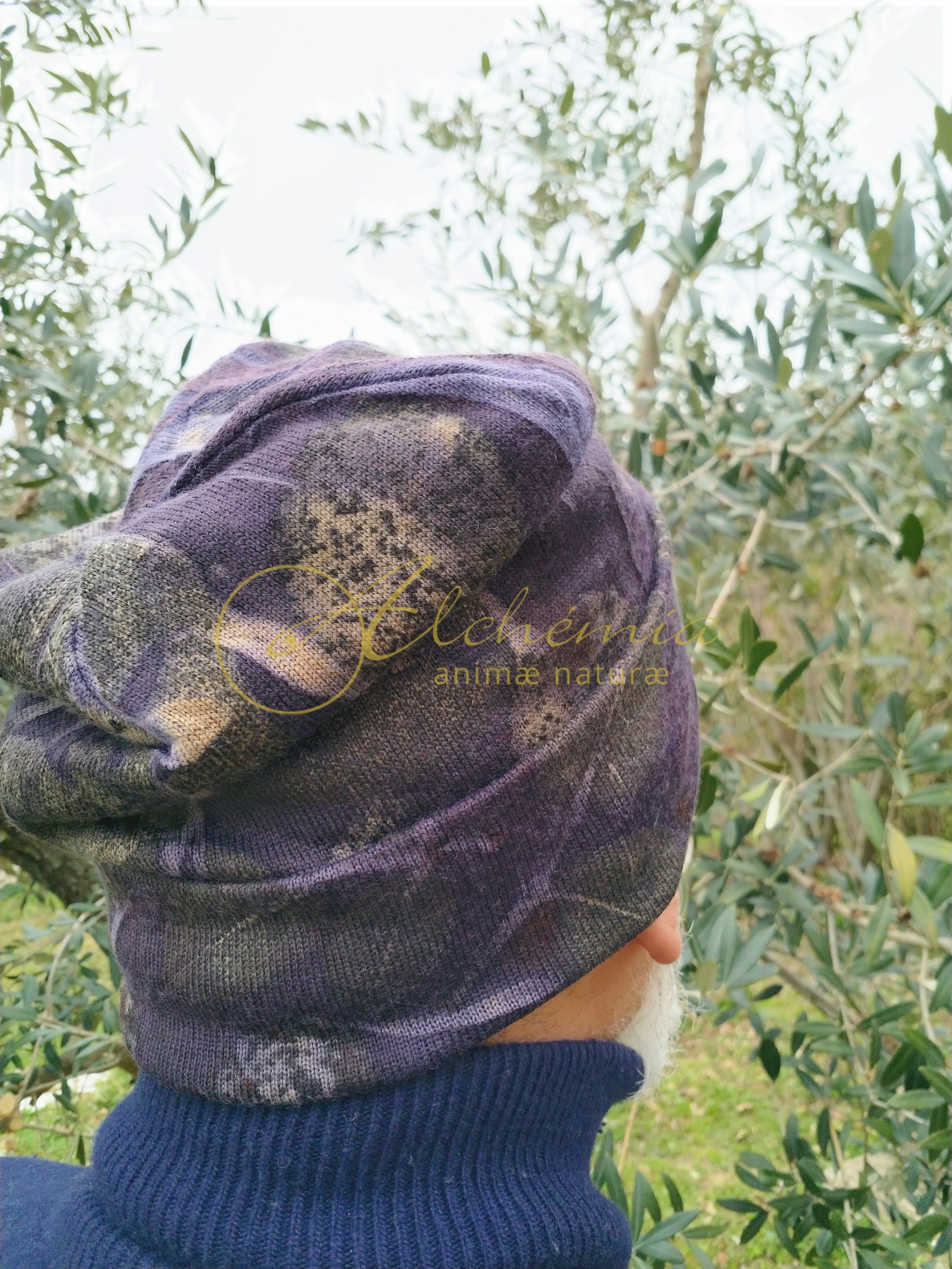 Berretto double face in lana merino "Dinotte"