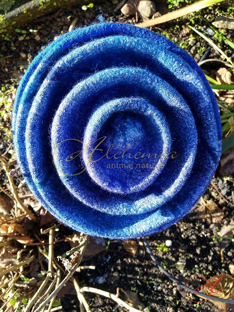Cappello impermeabile artigianale in Feltro - Blu -03