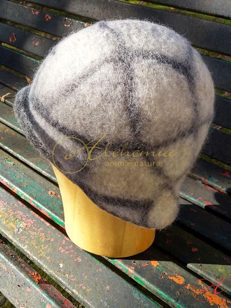 Cappello impermeabile artigianale in Feltro - Grigo -03