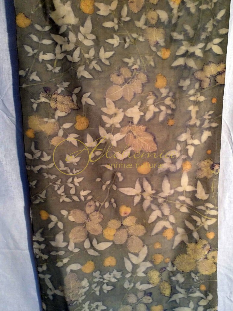 Stola pura seta - Ecoprint Il sole crea