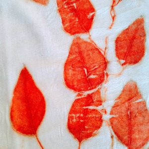 Stola in lana merino - Ecoprint - Col fuoco