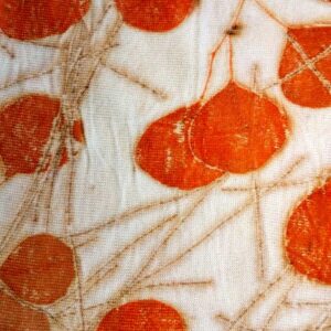 Stola in lana merino - Ecoprint - Ragnatela rossa