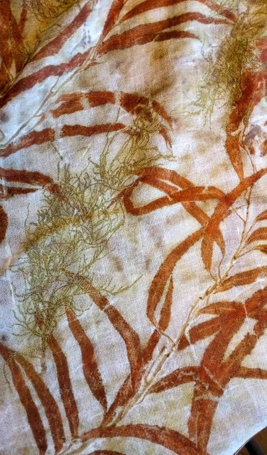 Stola in lana cashmere - Ecoprint - Stagno