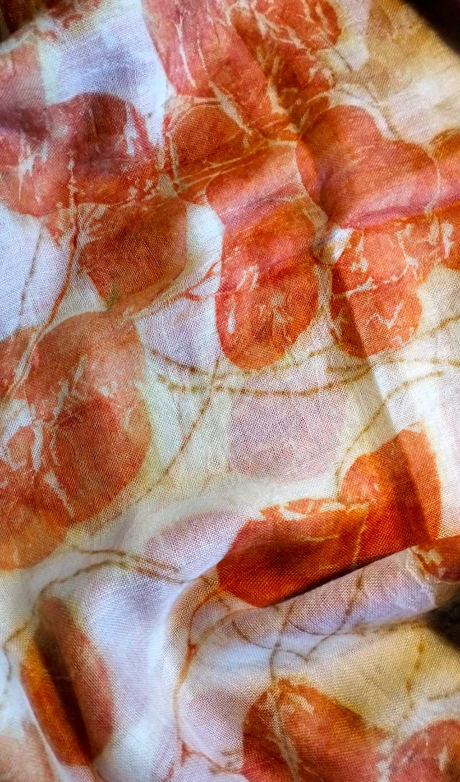 Stola in lana e seta - Ecoprint - Passioni