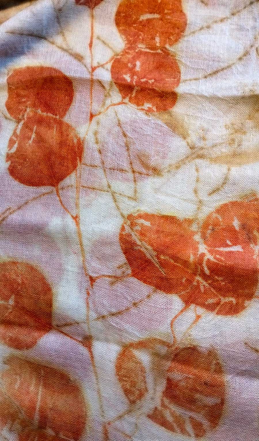 Stola in lana e seta - Ecoprint - Passioni