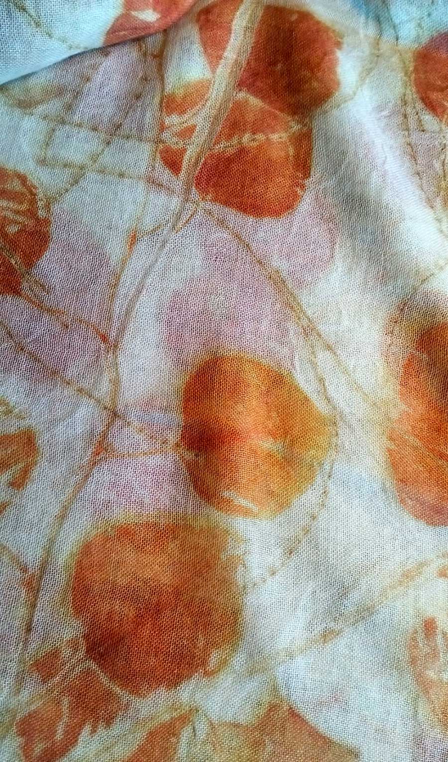 Stola in lana e seta - Ecoprint - Passioni