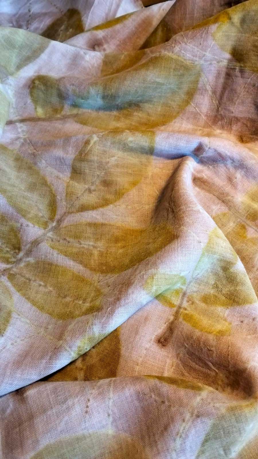 Stola in lana e seta - Ecoprint - Verdolando