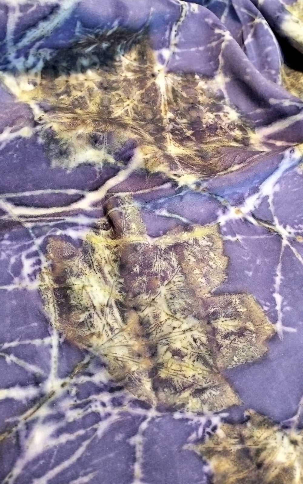 Stola in pura seta - ecoprint - Viola di sera