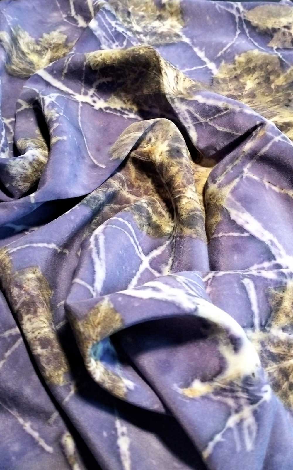 Stola in pura seta - ecoprint - Viola di sera