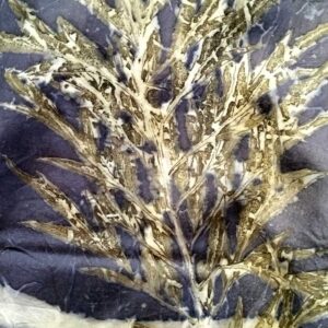 Stola in pura seta - ecoprint - Notturna