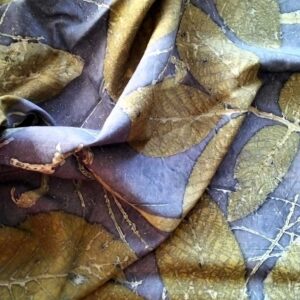 Stola in pura seta - ecoprint - Verso il tramonto